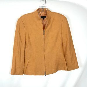 Womens Size 6 Zanella OrangeTextured Full Zip Jacket Made in Italy